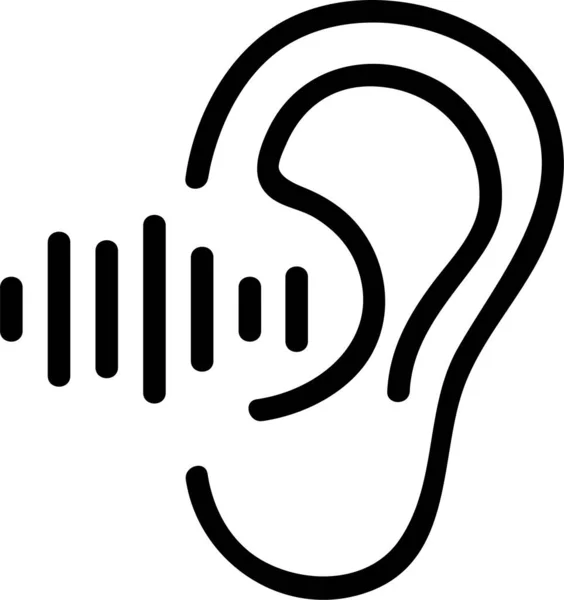 補聴器の耳のアイコン — ストックベクタ