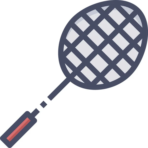 Badminton Game Racket Icon Filledoutline Style — Stock Vector