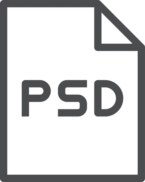 Значок Документа Psd Стилі Контурів — стоковий вектор