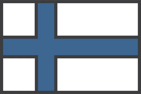 Land Europees Finland Icoon Filedoutline Stijl — Stockvector