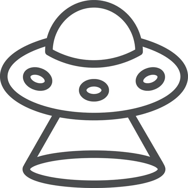 Icône Astronomie Extraterrestre Ufo Dans Style Contour — Image vectorielle