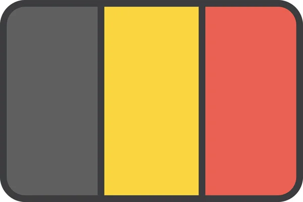 Belgijska Ikona Kraju Belgijskiego Stylu Filedoutline — Wektor stockowy