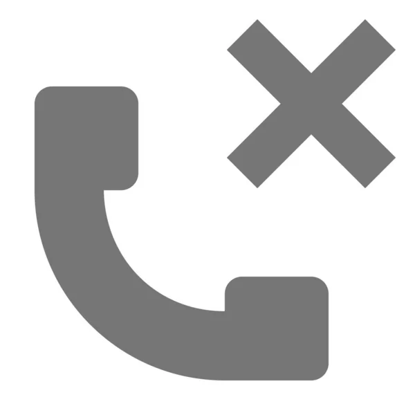 Close Phone Delete Icon Solid Style — Stock Vector