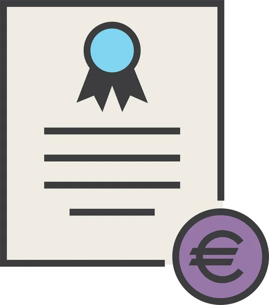 Bancaire Business Certificaat Icoon Filedoutline Stijl — Stockvector