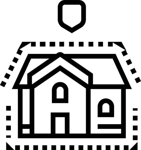 Edificio Casa Icono Aislamiento — Vector de stock