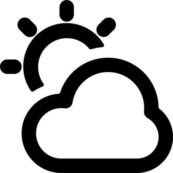 Meteo Nube Meteorologia Icona Stile Solido — Vettoriale Stock