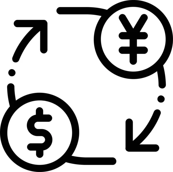 Valuta Dollar Pengar Ikon Översikt Stil — Stock vektor