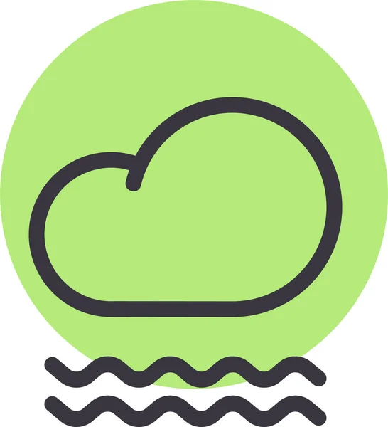 Nube Niebla Nublada Icono Estilo Contorno — Vector de stock