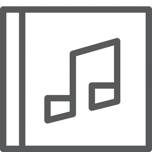 Album Musik Audio Ikone Umriss Stil — Stockvektor