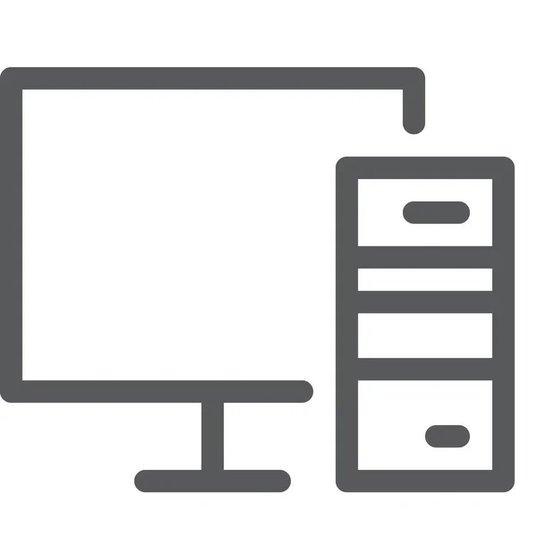 Computer Desktop Symbol Umrissstil — Stockvektor