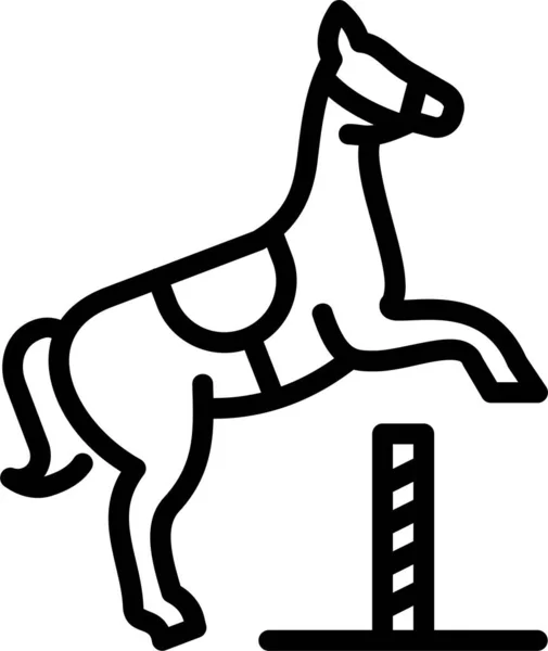 Doma Caballo Ecuestre Icono Estilo Esquema — Archivo Imágenes Vectoriales