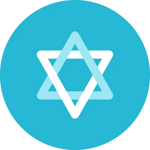 Düz Biçimdeki Yahudilik Düz Işaret Simgesi Simgesi — Stok Vektör