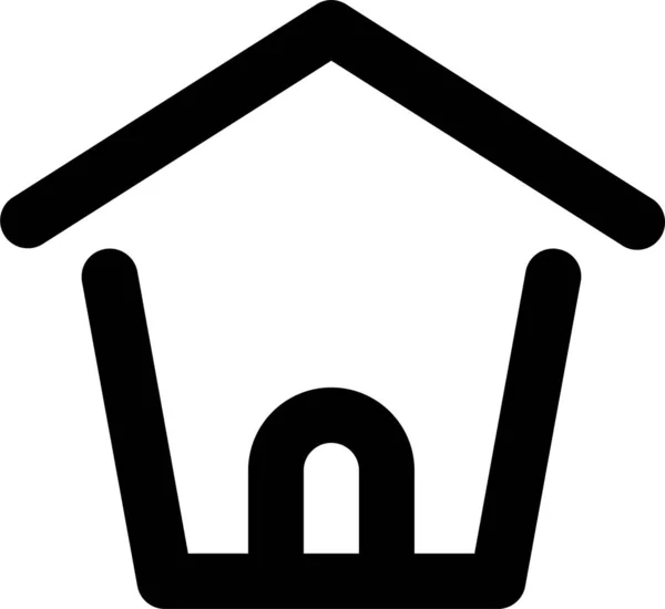 Icono Casa Construcción Aventura Estilo Esquema — Vector de stock