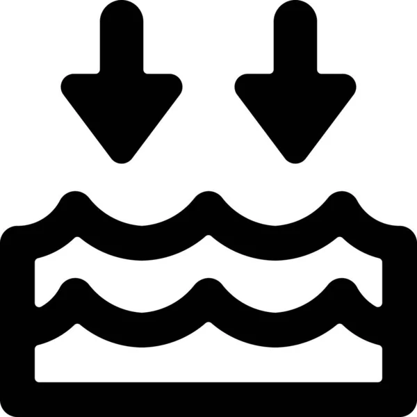 Икона Природной Воды Твердом Стиле — стоковый вектор