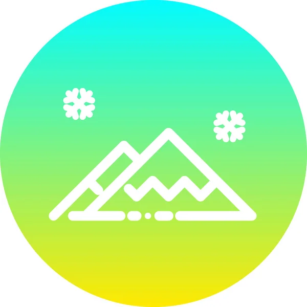 Пагорби Пейзажна Гірська Ікона Контурному Стилі — стоковий вектор