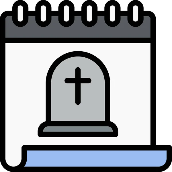 Funeral Burial Grief Icon Filledoutline Style — Stock Vector