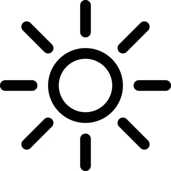 Modo Luz Icono Soleado Estilo Contorno — Vector de stock