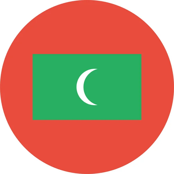 Drapeau Pays Icône Des Maldives Dans Style Plat — Image vectorielle