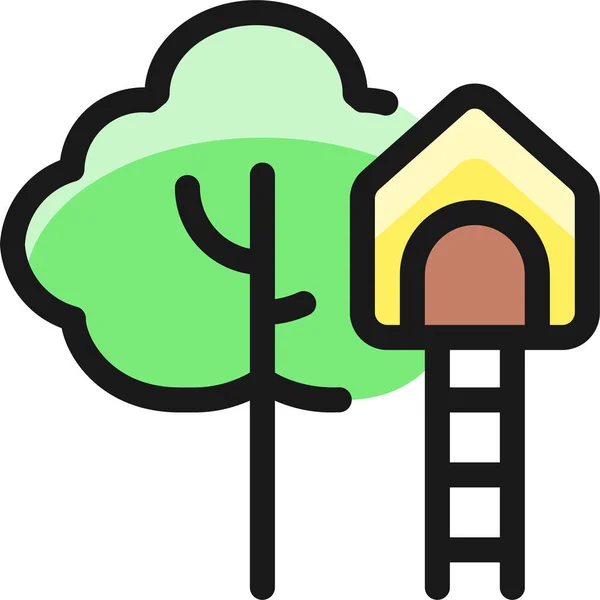 Familie Freien Baum Symbol Filedoutline Stil — Stockvektor