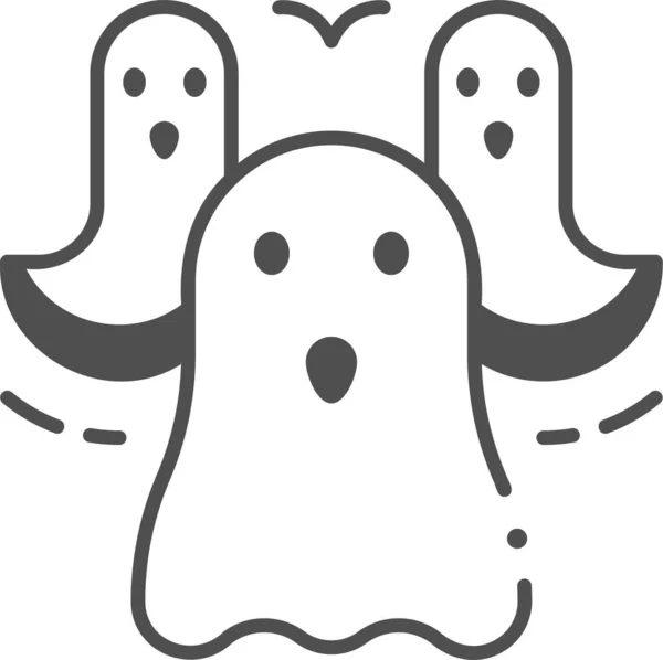 Fantôme Effrayant Icône Halloween Dans Style Semi Solide — Image vectorielle