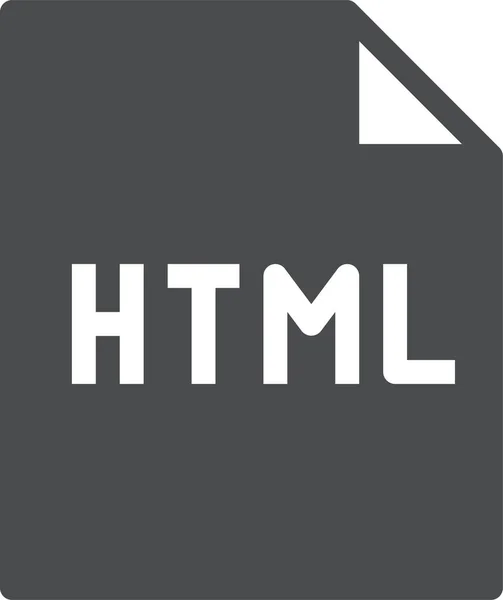 File Html Plná Ikona Pevném Stylu — Stockový vektor