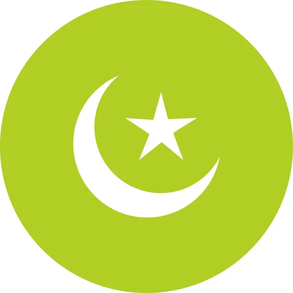 Crescent Festival Islam Icona Stile Solido — Vettoriale Stock