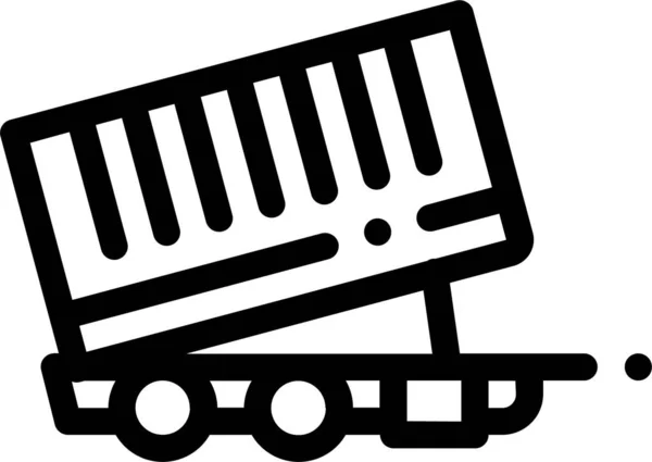 Ikone Des Landwirtschaftlichen Lastwagens Umriss Stil — Stockvektor