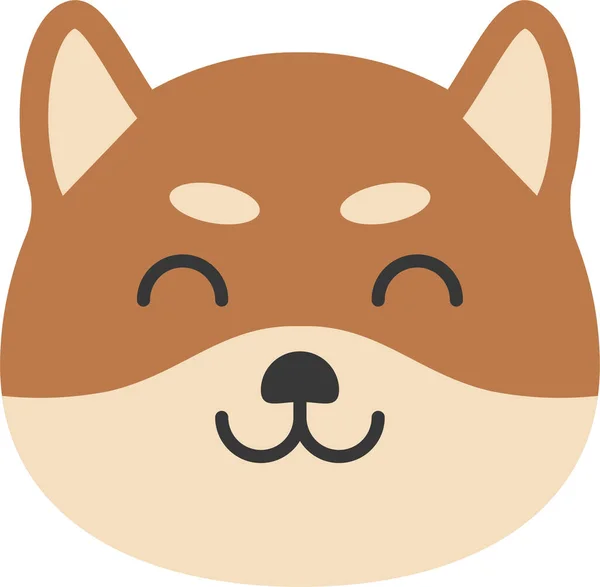 Ícone Emoji Cão Animal Estilo Plano — Vetor de Stock