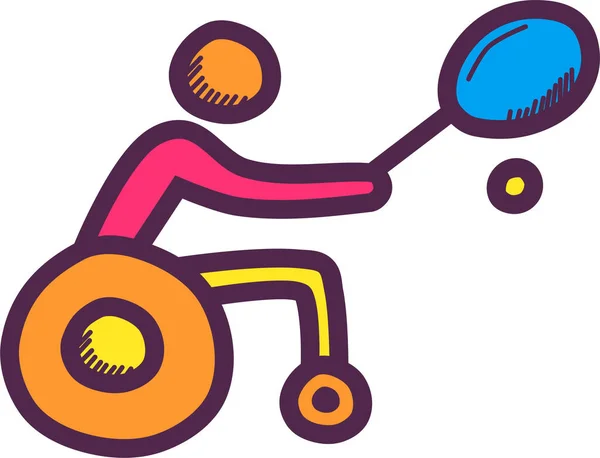 Disabled Games Olympics Icon Filledoutline Style — Stock Vector