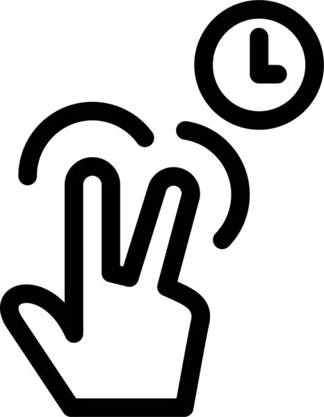 Значок Жеста Тактового Пальца Стиле Контура — стоковый вектор