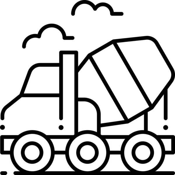 Truck Concrete Cement Mixer Icon — Stock Vector