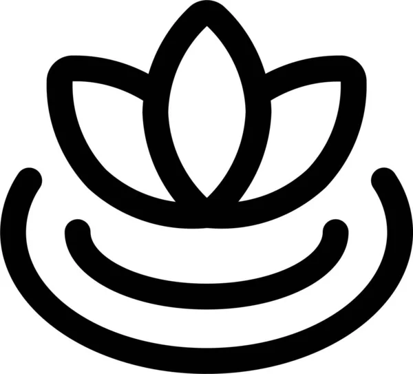 Spa Lily Lotus Εικονίδιο Στυλ Περίγραμμα — Διανυσματικό Αρχείο