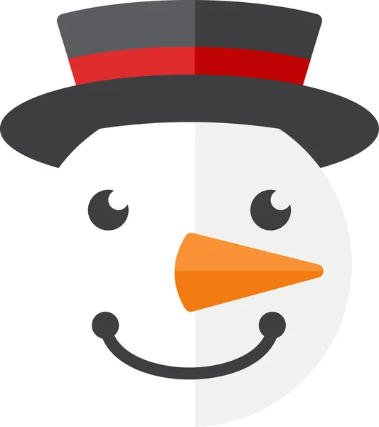 Χιονάνθρωπος Κορυφή Καπέλο Επίπεδη Εικονίδιο Επίπεδο Στυλ — Διανυσματικό Αρχείο