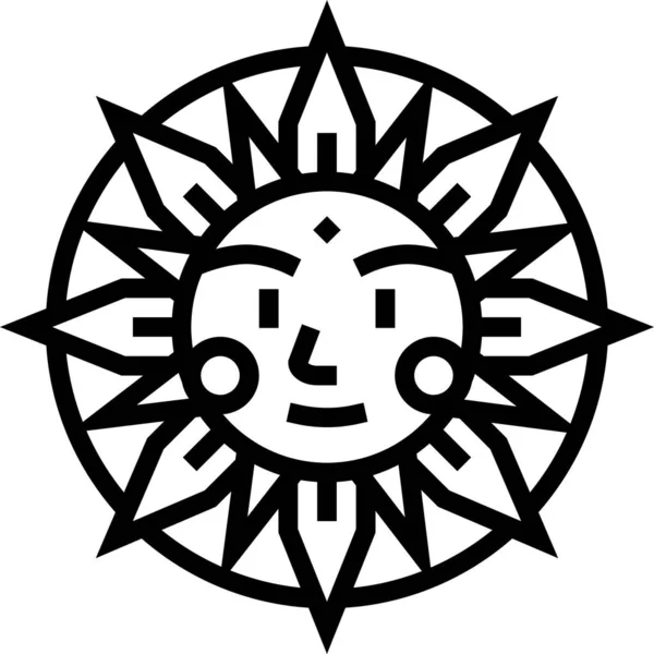 Sol Oculto Icono Astrológico Estilo Del Esquema — Archivo Imágenes Vectoriales