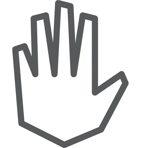 Cursor Hand Öffnet Icon Umrissstil — Stockvektor