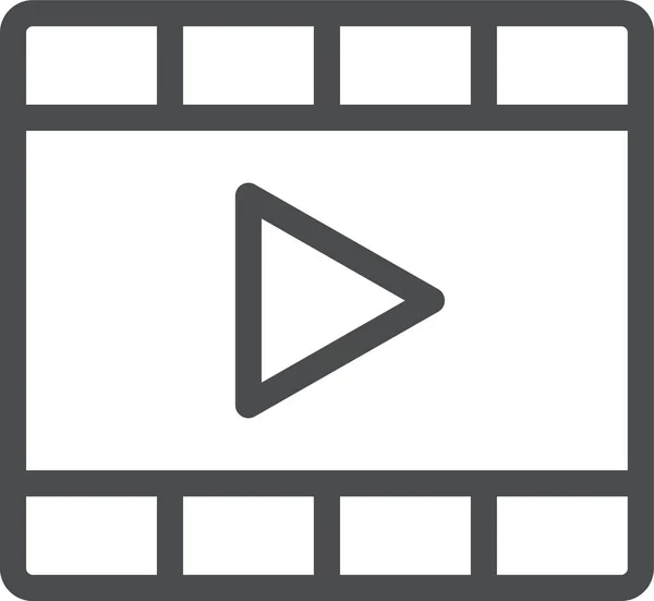 Clip Vídeo Icono Película Estilo Esquema — Archivo Imágenes Vectoriales