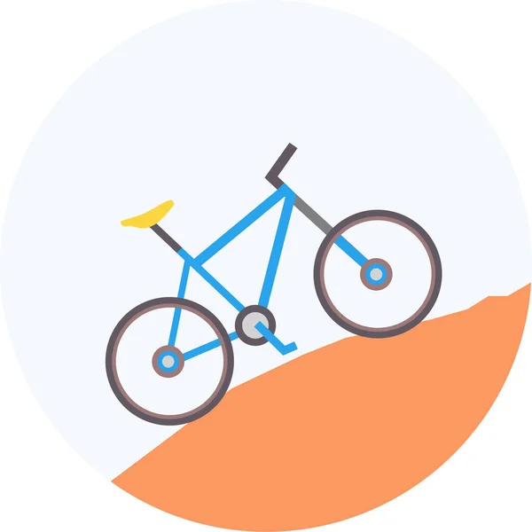 Aventura Bicicleta Montaña Icono Estilo Plano — Archivo Imágenes Vectoriales