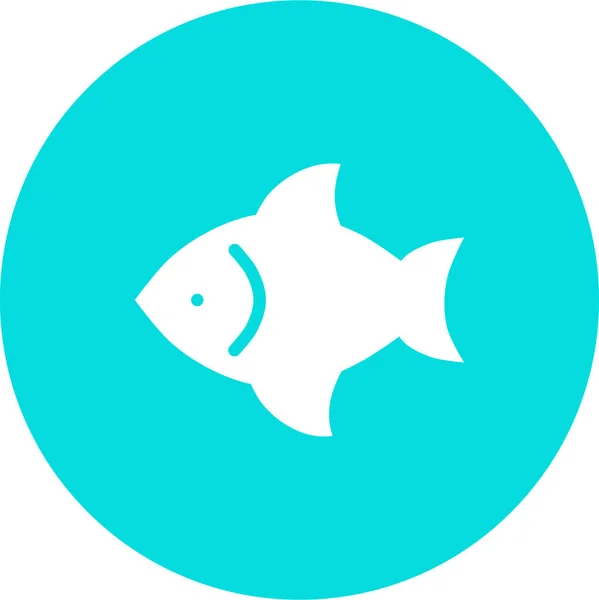Икона Корма Водных Рыб Твердом Стиле — стоковый вектор