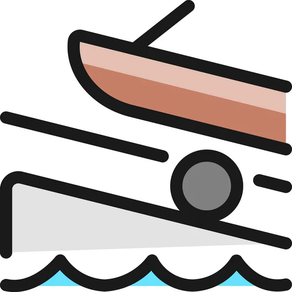 Boat Sailing Filledoutline Icon Filledoutline Style — Stock Vector