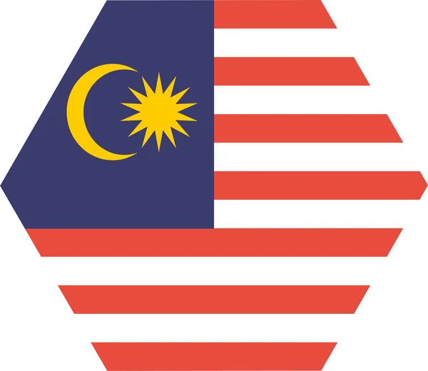 Bandeira País Ícone Malásia Estilo Plano —  Vetores de Stock