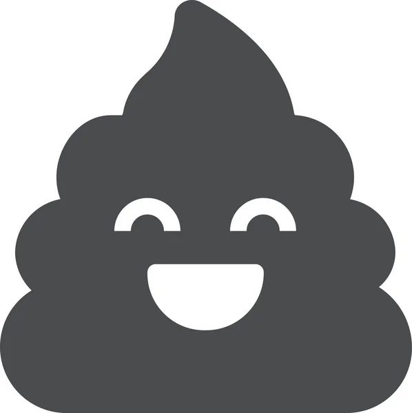 Bajs Skit Emoji Ikon Solid Stil — Stock vektor