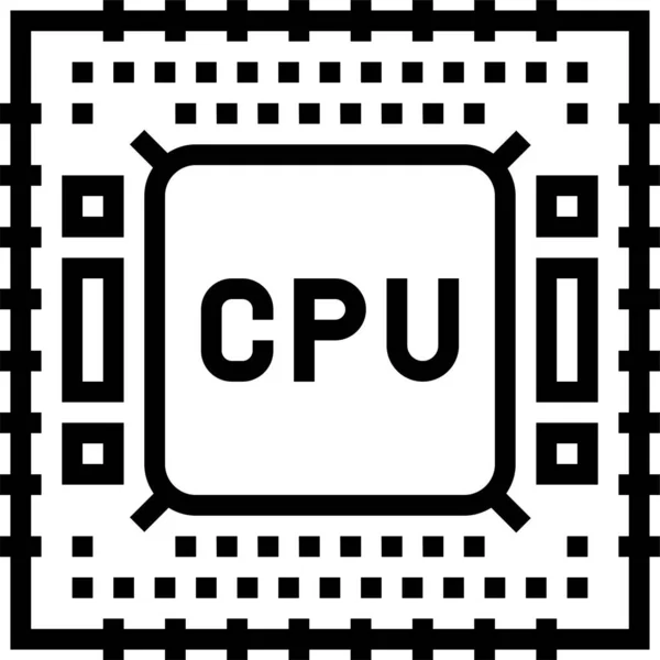 Icono Fabricación Semiconductores Cpu Estilo Esquema — Archivo Imágenes Vectoriales