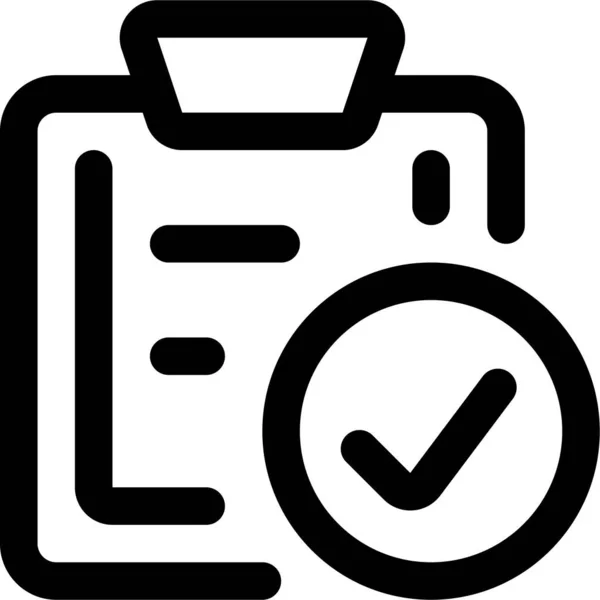 Task Checklist Check Icon Outline Style — Stock Vector