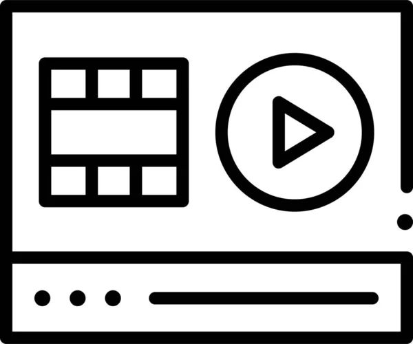 Videoplayer Multimedia Filmikone — Stockvektor