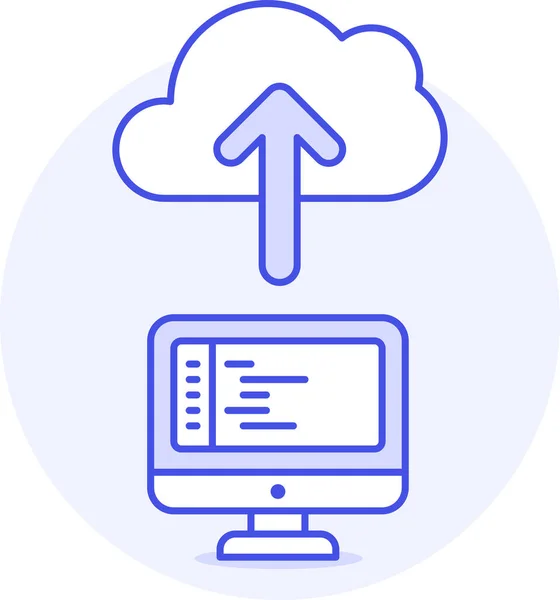 Cloud Computer Computing Icon Estilo Filledoutline — Vector de stock