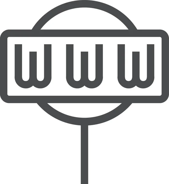 Internet Sökning Webb Ikon Konturstil — Stock vektor