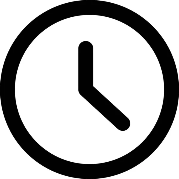 Tiempo Reloj Círculo Icono Estilo Sólido — Vector de stock