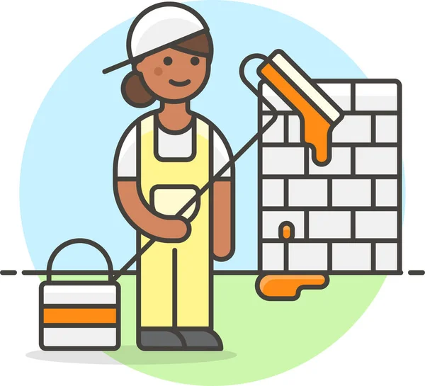 Bürstenkübel Bausymbol Werkzeugbau Kategorie — Stockvektor