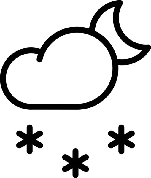 Cloud Forecast Moon Icon Outline Style — Stock Vector