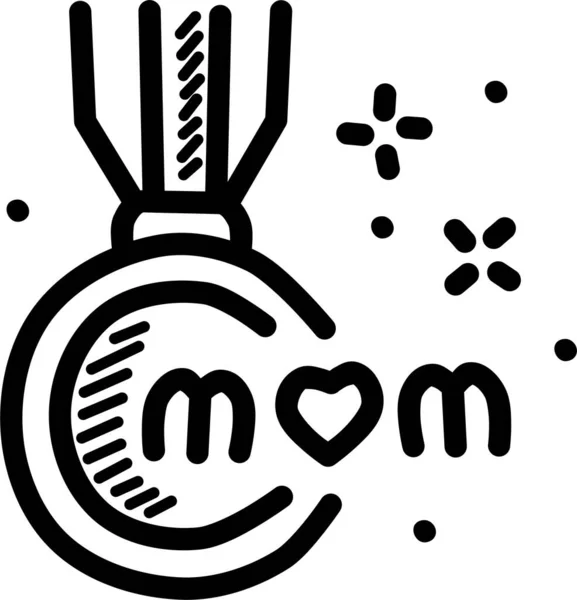 Jour Médaille Maman Icône Dans Catégorie Fête Des Mères — Image vectorielle